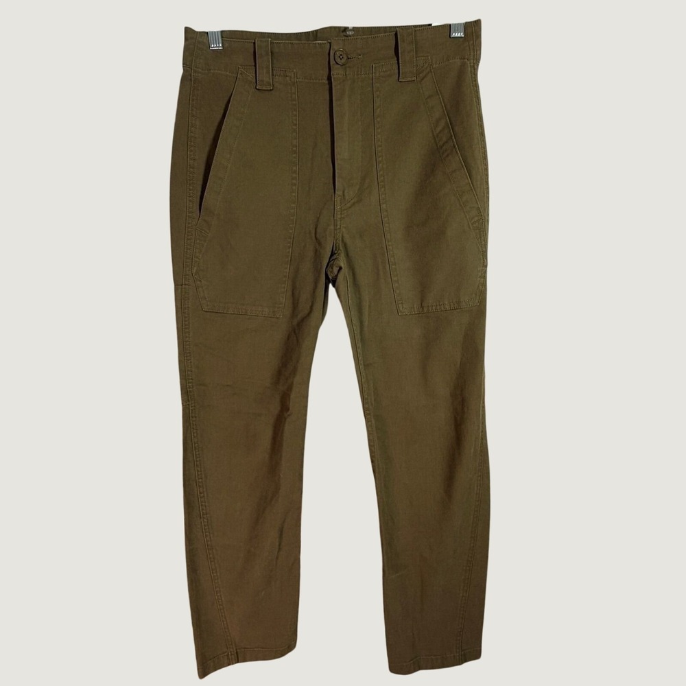 Vince Utility Pants Womens 2 Brown Olive Cotton Stretch Straight Leg Trousers